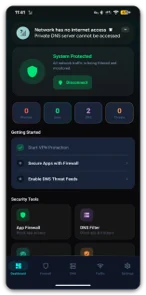 GateKeeper Mobile — protection active with threat alerts