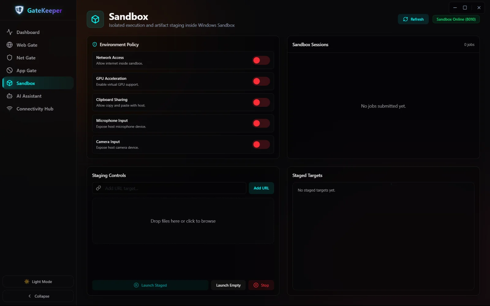 Sandbox isolation policy
